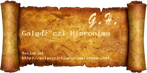 Galgóczi Hieronima névjegykártya
